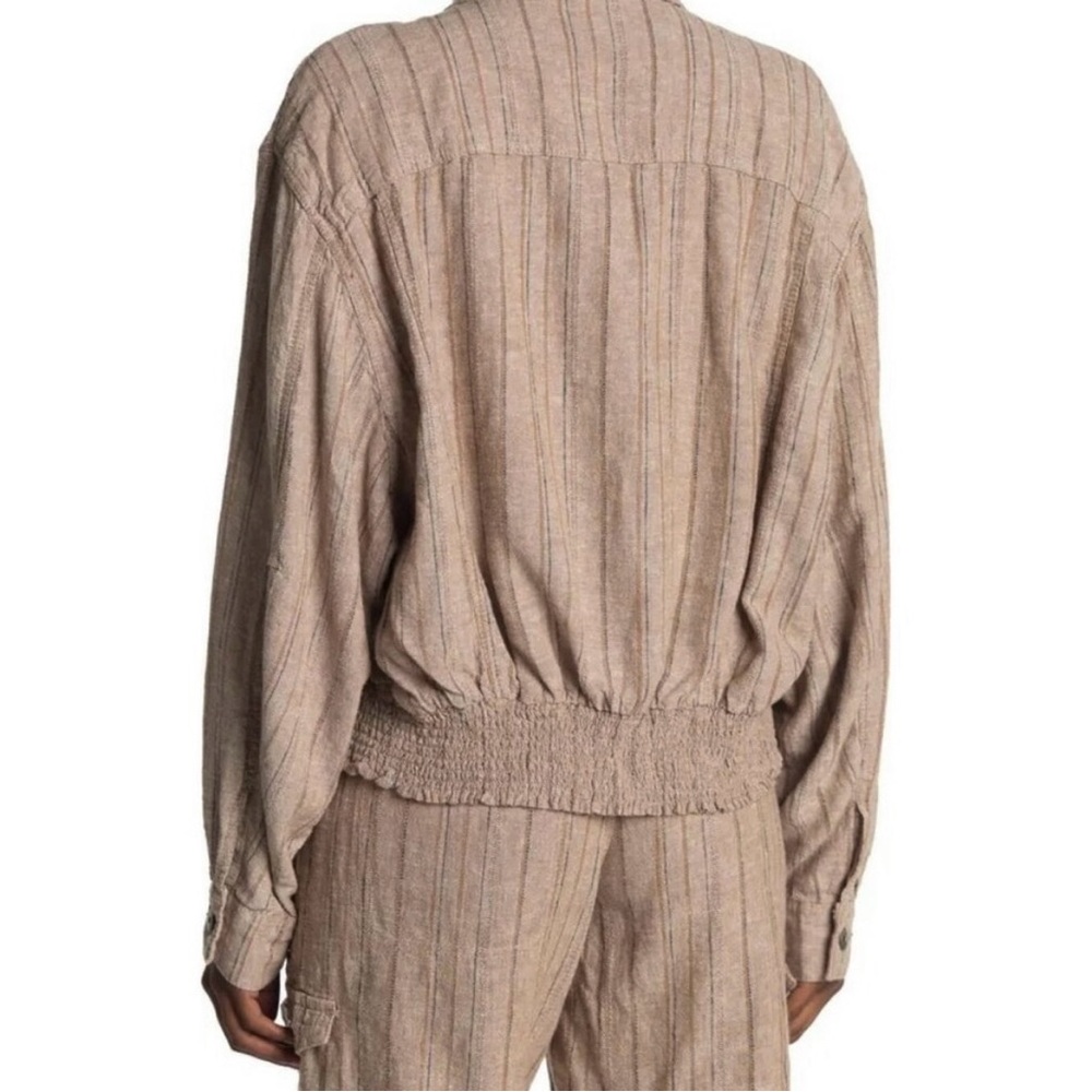 Linen Blend Tan Jacket - Picture 4 of 8